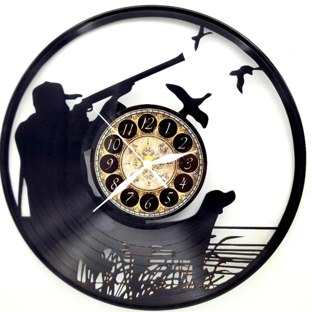 DUCK HUNTING vinyl record clock